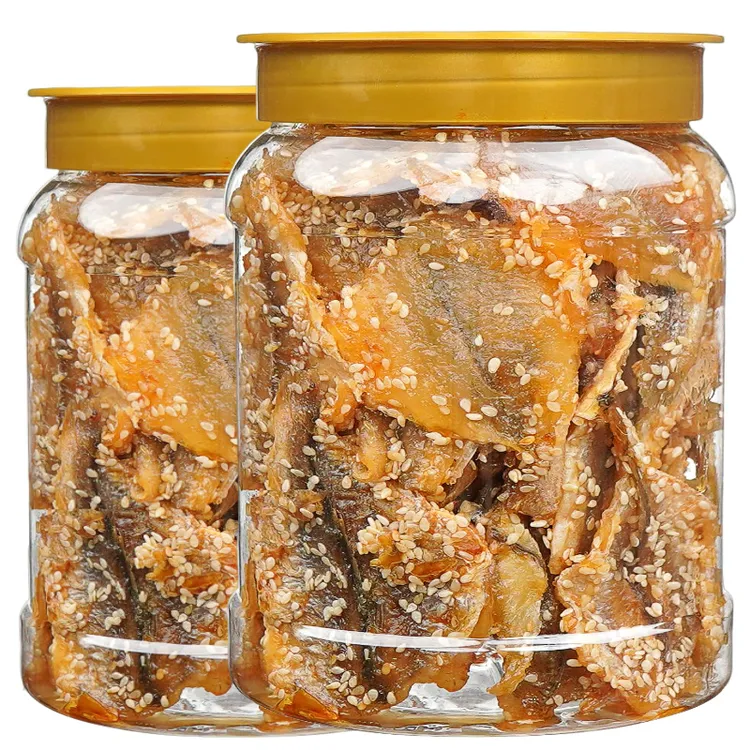 即食甜辣香辣蜜汁黄花鱼罐装小黄鱼干烤鱼片北海特产网红小吃海鱼