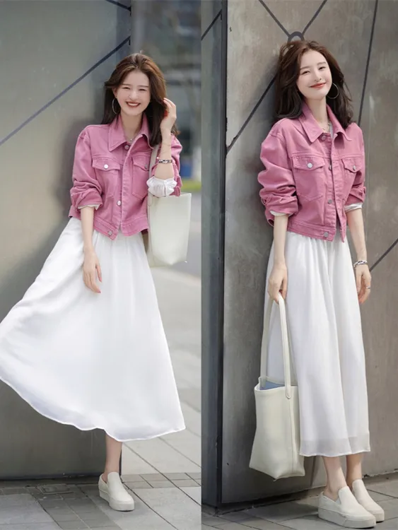 短款春秋牛仔外套女全棉小个子时尚休闲韩版宽松百搭春季外套女