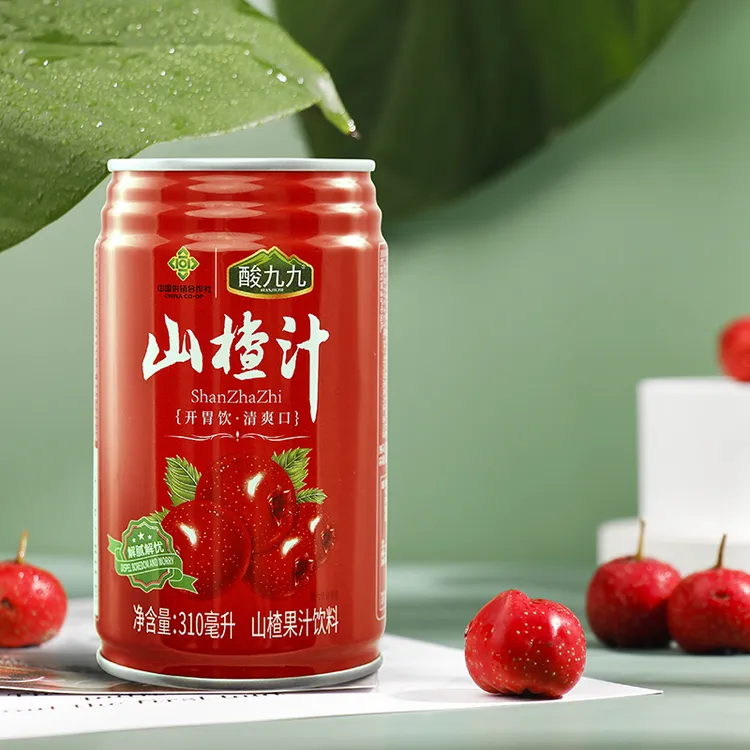 山楂汁开胃清爽口大容量310ml罐12罐 口味酸甜罐装新鲜