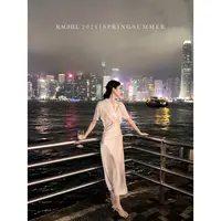 RHRN自制 气质美如兰·斜裁裹身连衣裙