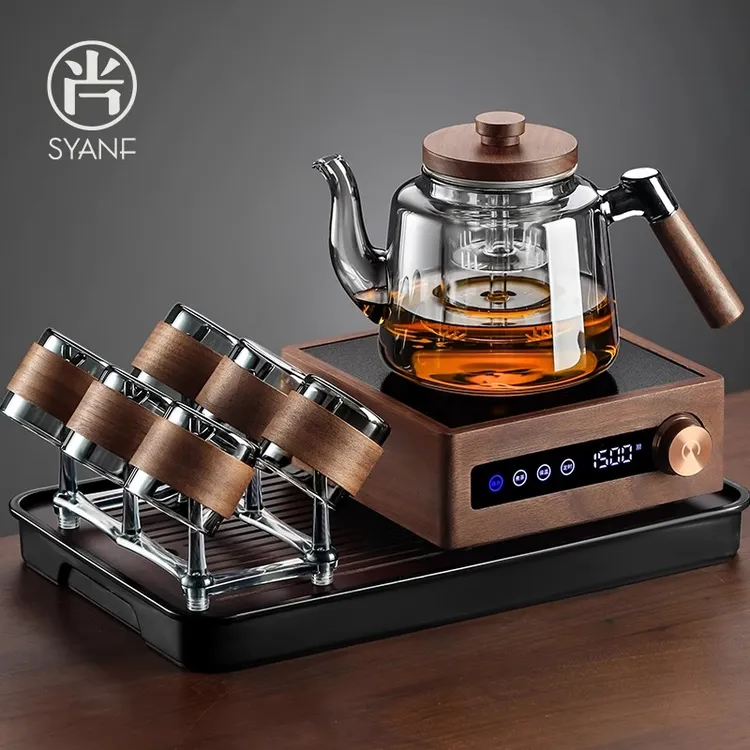 玻璃煮茶器电陶炉茶具套装家用大容量蒸煮一体壶茶杯一套2024新款