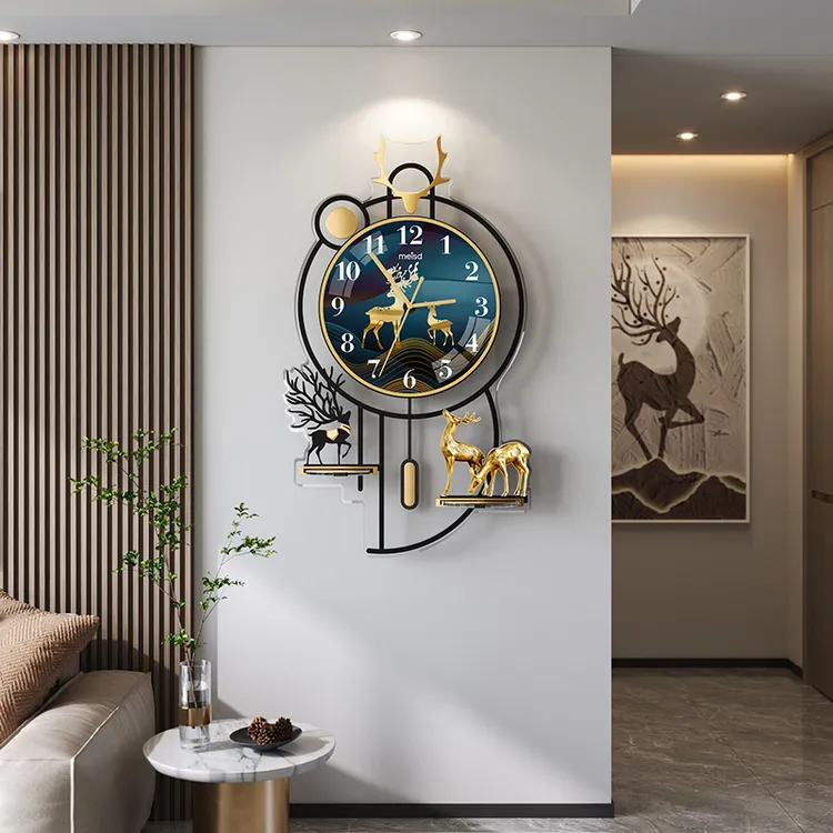 美世达网红挂钟钟表客厅时钟石英钟轻奢家用创意彩色挂墙时尚简约