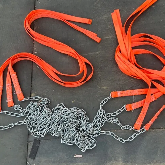 货车用捆绑石材钢材6毫米链条加布带耐磨拉大理石