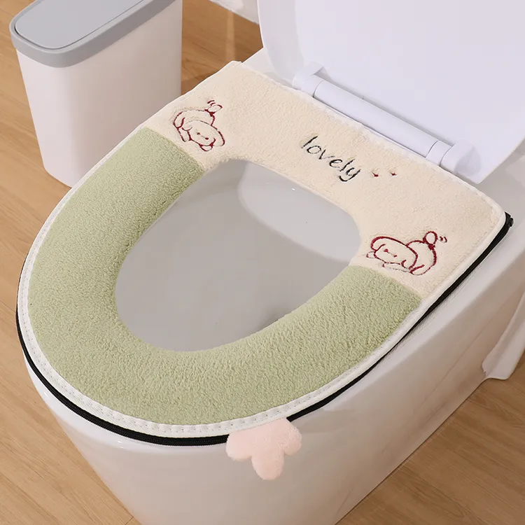 马桶坐垫家用加厚带提手坐便套四季通用坐便器垫子毛绒秋冬马桶垫