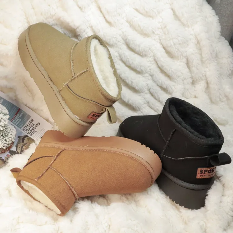 【福利款】新款厚底保暖女款雪地靴保暖时尚百搭加绒加厚韩版2208