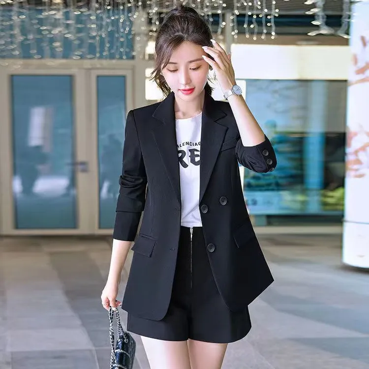 西装外套女秋款新品改良修身休闲百搭女士洋气垂感西服外穿潮9001
