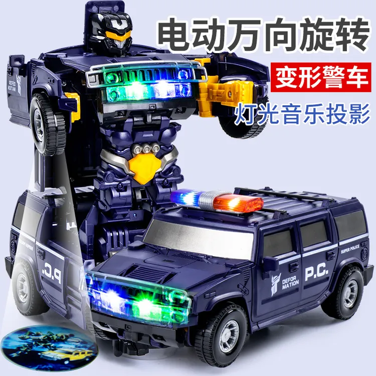 孩子电动行驶悍马变形机器人功能警车益智音乐灯光男女孩生日礼物