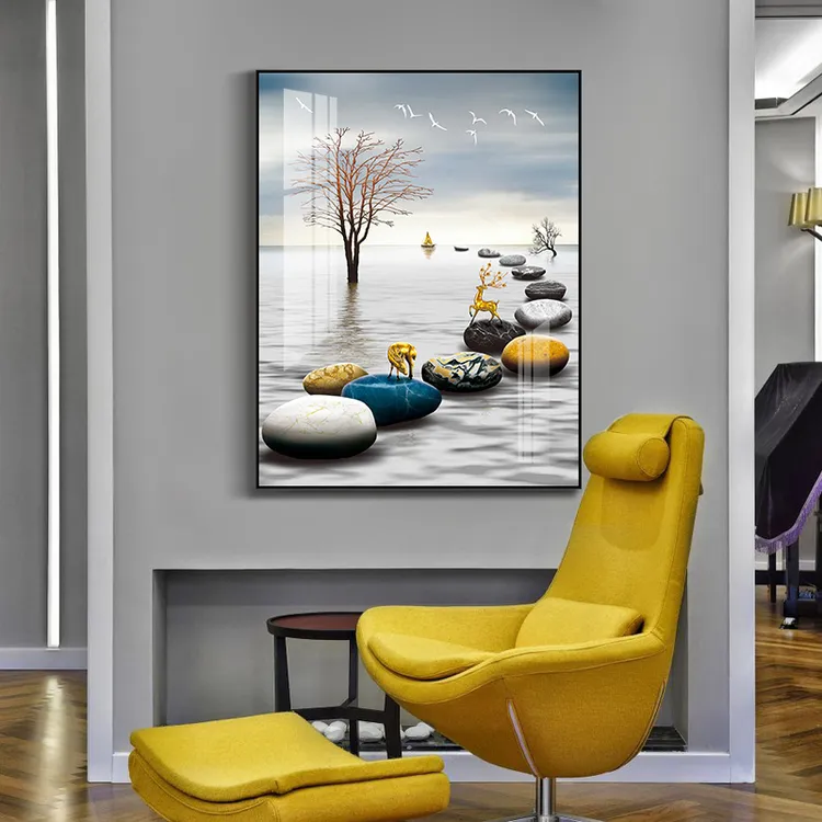 竖版免打孔现代简约轻奢电表箱装饰画餐厅遮挡电闸箱挂画无痕壁画