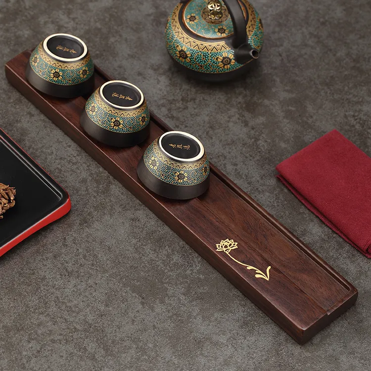 黑檀茶杯收纳茶具配件架晾杯架沥水架置物架便携茶杯架沥水架零配