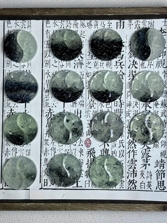 岫玉新中式国风吊坠龙凤佩 情侣 闺蜜 礼物 天然玉石