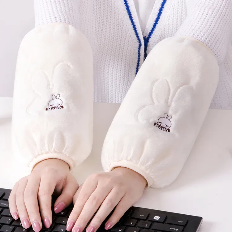 女士款手袖袖头袖套长款套袖秋冬季可爱护袖家用工作上班耐脏毛绒