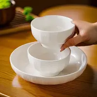 10个装4.5英寸金瓜陶瓷饭碗釉下彩米饭碗