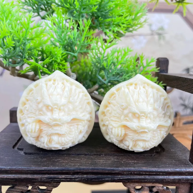 菩提象牙果一对核桃龙球4.0手球把玩件