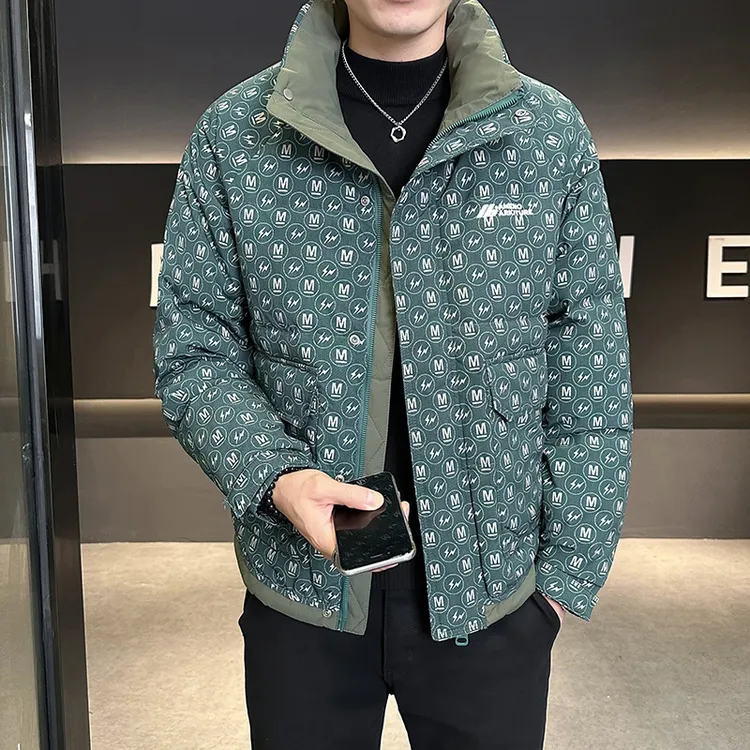 2024冬季新款潮流男士外套加厚保暖休闲时尚百搭立领帅气男士外套