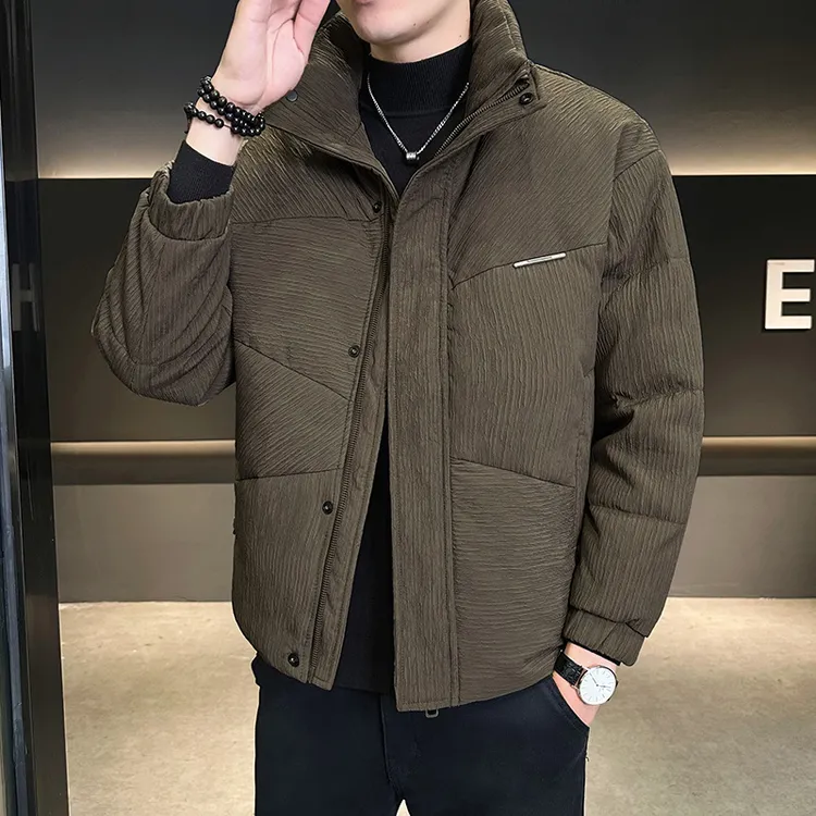 2024冬季新款潮流男士外套加厚保暖休闲时尚百搭立领帅气男士外套