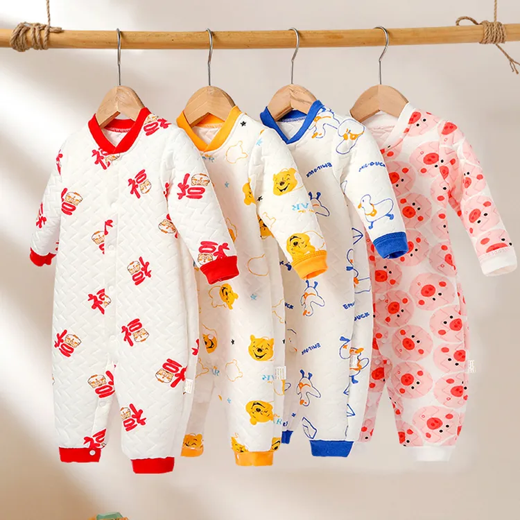 婴儿连体衣保暖春秋冬季款纯棉宝宝内衣爬爬服睡衣新生儿衣服柔软