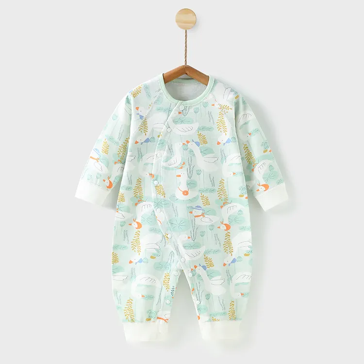 婴儿衣服无骨春秋纯棉长袖哈衣爬服新生儿秋装宝宝内穿打底连体衣