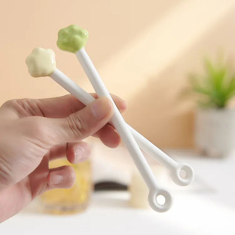 陶瓷搅拌棒咖啡酸奶蜂蜜搅拌酒吧果汁鸡尾酒创意调酒棒轻奢奶油风