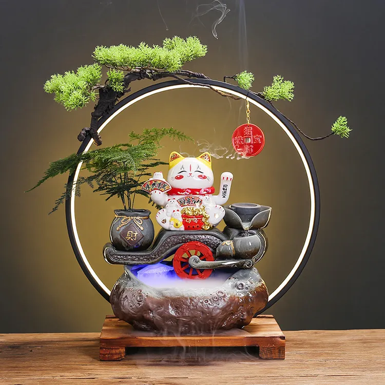 高档开业礼品现代流水摆件办公室桌面装饰品送乔迁之喜搬家客厅