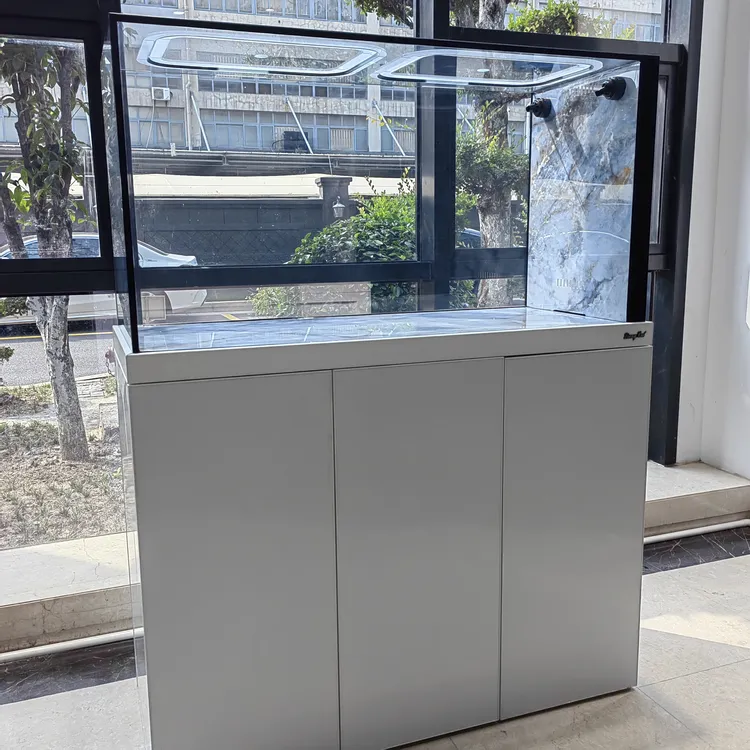 蓝吉罗新款极窄侧溢流一体拉筋溪流缸客厅鱼缸超白生态底滤缸