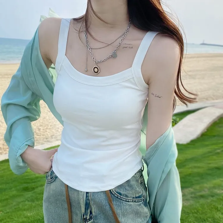 纯欲风小吊带背心女夏季外穿短款辣妹修身显瘦无袖内搭打底衫上衣