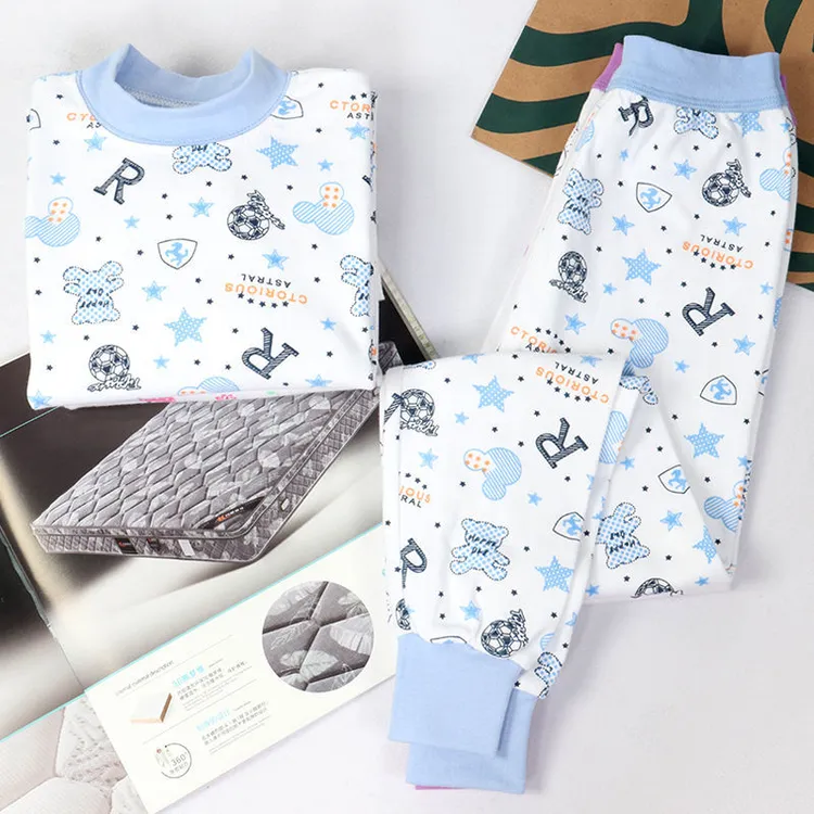 3-17岁儿童内衣套装纯棉男童女童秋衣秋裤高中低领全棉宝宝棉毛衫