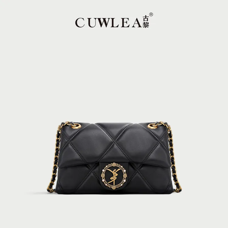 【CUWLEA/古黎】2023年时尚绣线菱格单肩斜挎包GL-8018