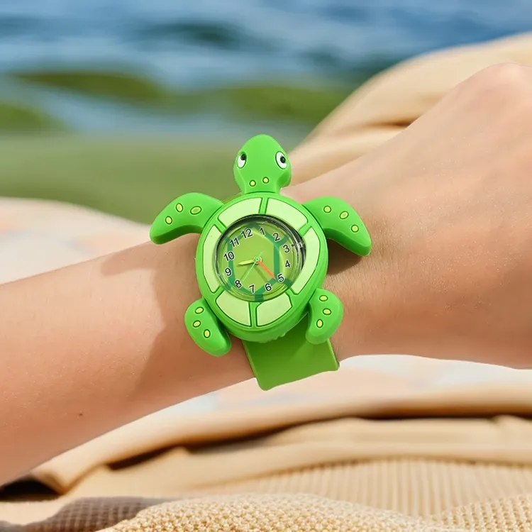 儿童节卡通手表拍拍表男女孩玩具认知电子表时间手表乌龟惊喜盒子