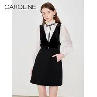 【千颂妮专享】Caroline春季无袖V领外搭收腰短款连衣裙ECRCAC05