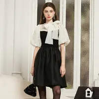 【千颂妮专享】Caroline秋季蝴蝶结针织短款A字连衣裙ECRCCE17