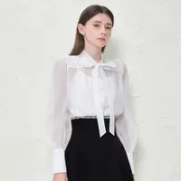 【千颂妮专享】Caroline夏季飘带雪纺衬衫女WCRDCA05