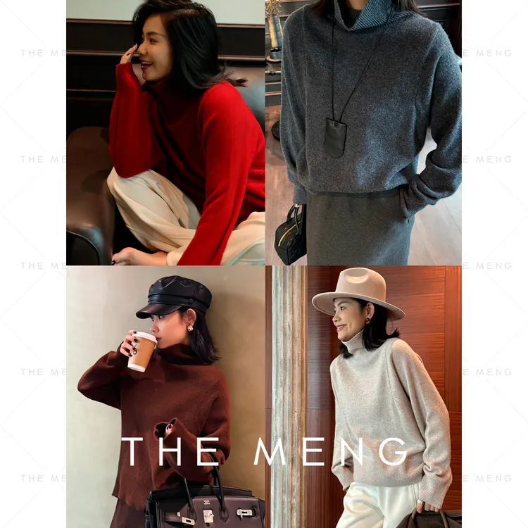 THE MENG【治愈】100双股绵羊毛极简百搭高领针织毛衣#MG9711ZZ