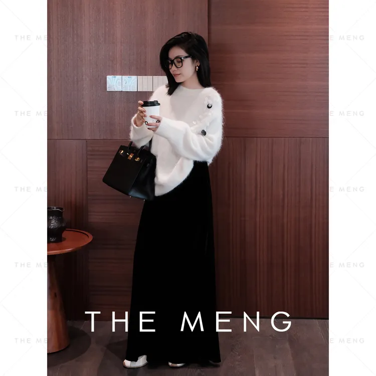 THE MENG【奇遇】极简丝绒显瘦休闲鱼尾半身裙#M244Q0026+M244Q0027