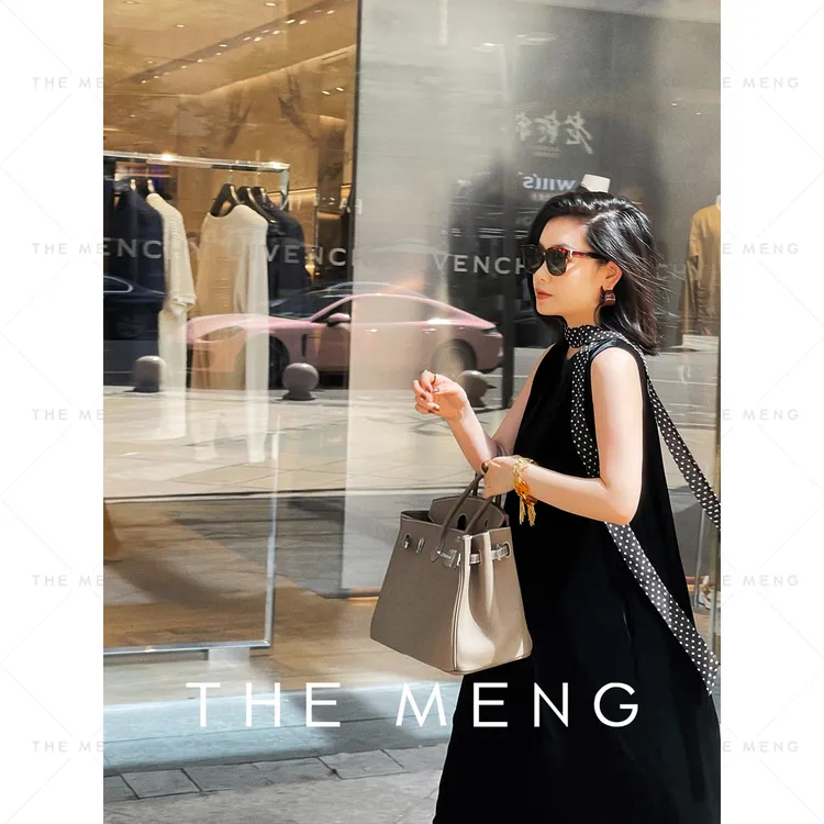 THE MENG【际遇】100桑蚕丝高定圆领纯色无袖连衣裙#M243G0023