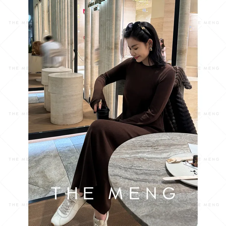 THE MENG【瘦瘦裙】4平16针60S丝光绵羊毛打底连衣裙#M243G0187