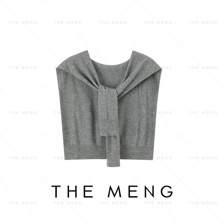 THEMENG【初春】时尚简约纯色外搭百搭针织条纹披肩#L6383