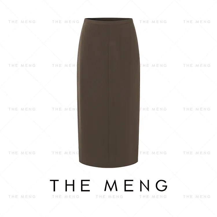 THE MENG【余舒】醋酸纯色简约通勤女装显瘦半身裙#M243Q0071