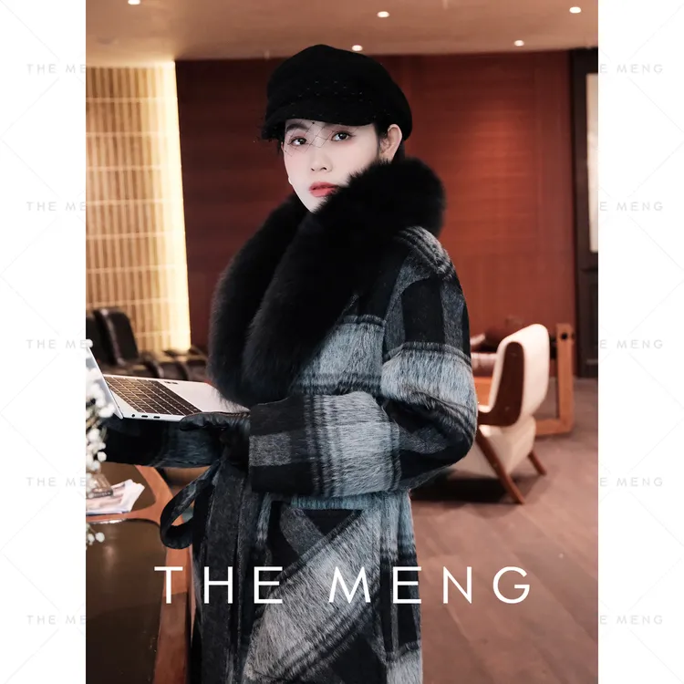 THE MENG【古巴】美丽诺绵羊毛羊驼毛狐狸毛毛呢大衣#M244K0055
