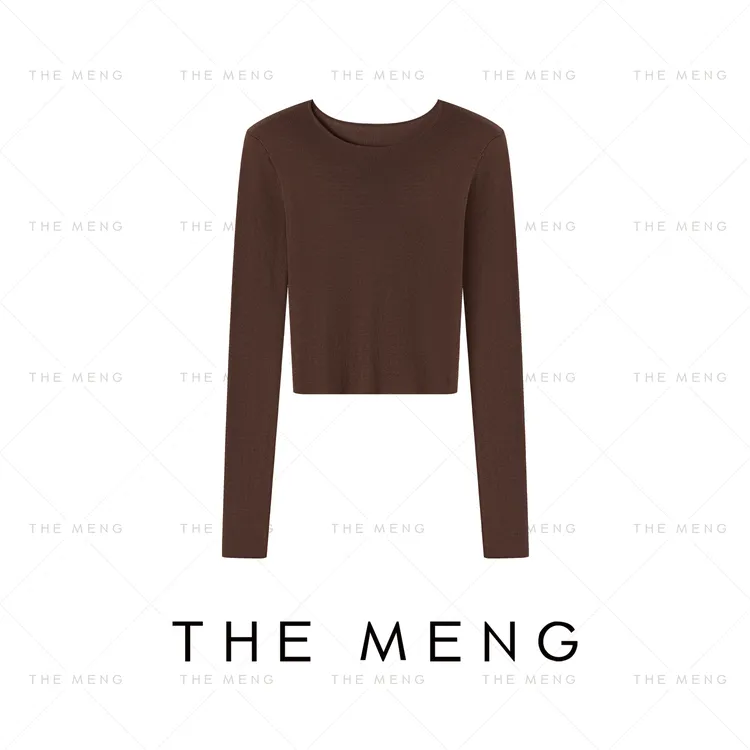THE MENG【云感】三醋酸圆领修身基础款打底长袖T恤#M243D0004
