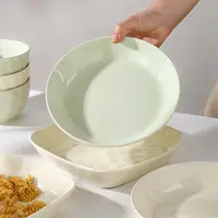 芬利兰【4个装】釉下彩石纹8.2英寸4个圆盘陶瓷深盘-1