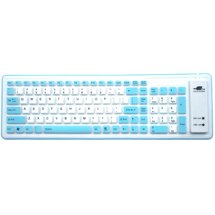 103键双色可折叠防水键盘可爱便携键盘硅胶科技usb防潮功能软键盘