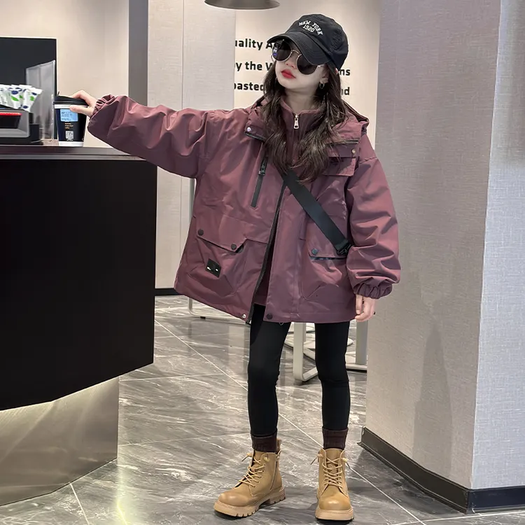 女童冲锋衣三合一可拆卸秋冬2025新款洋气女大童冬季加厚防风外套