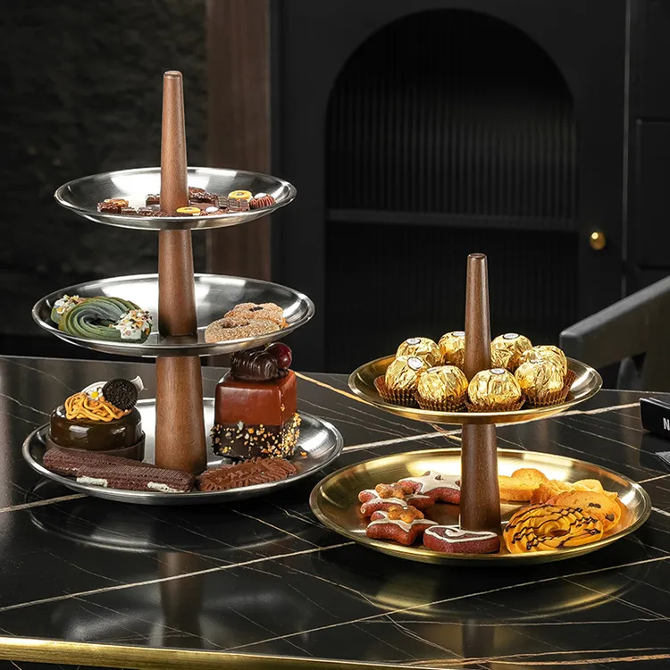 多层水果盘家用客厅茶几前台零食糖果摆放盘美容院点心小吃盘果盘