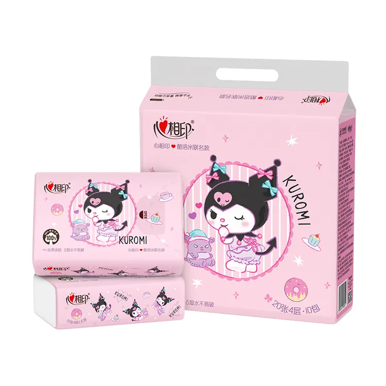 心相印面巾餐巾纸三丽鸥联名20片10包大手帕纸酷库洛米便携式擦脸