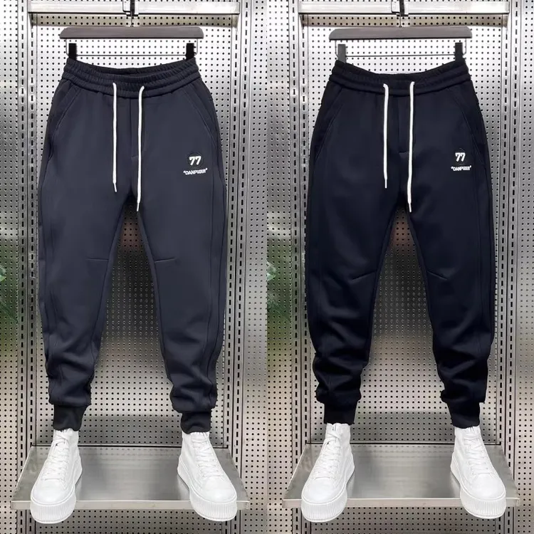 春秋季新款男士简约高档休闲裤韩版修身时尚潮流束脚裤洋气哈伦裤