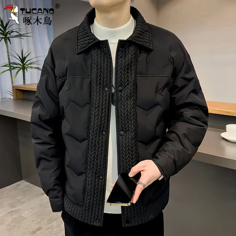TUCANO/啄木鳥麦穗拼接羽绒棉服外套男秋冬季新款外套保暖秋冬