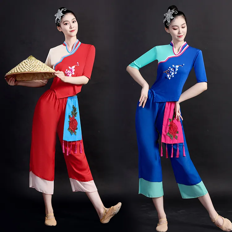 悦姿美特广场舞服装秧歌服女古典舞民族风团体演出服春英采茶舞服