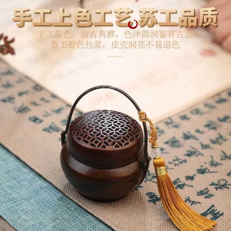 撩雲古风小手炉纯铜尺寸百禄小手炉家用室内复古多用仿古手工熏香