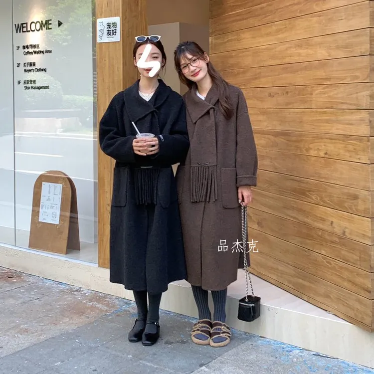 【新款】长款驼绒+羊毛原创高货双面纯羊毛大衣女2025年双面大衣