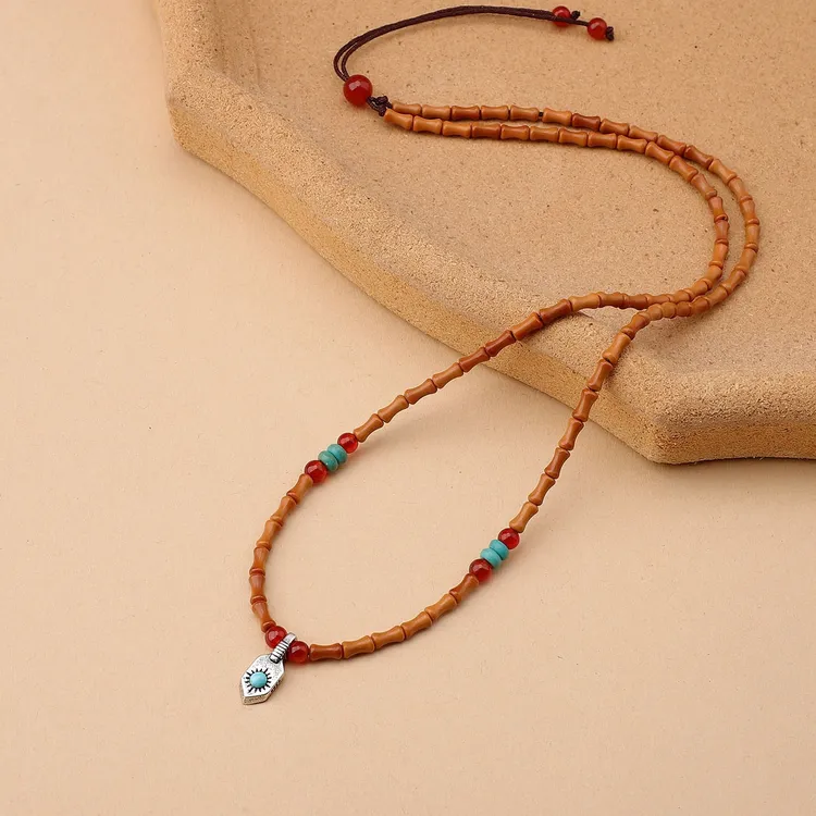 吊坠925银 实心小箭头橄榄核项链原创小众古风锁骨链女百搭复古短